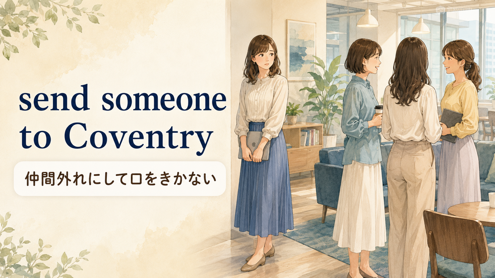 「send someone to Coventry」の意味と使い方を解説するアイキャッチ