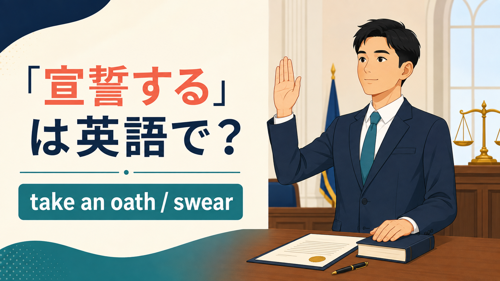 「宣誓する」は英語で? take an oathとswear
