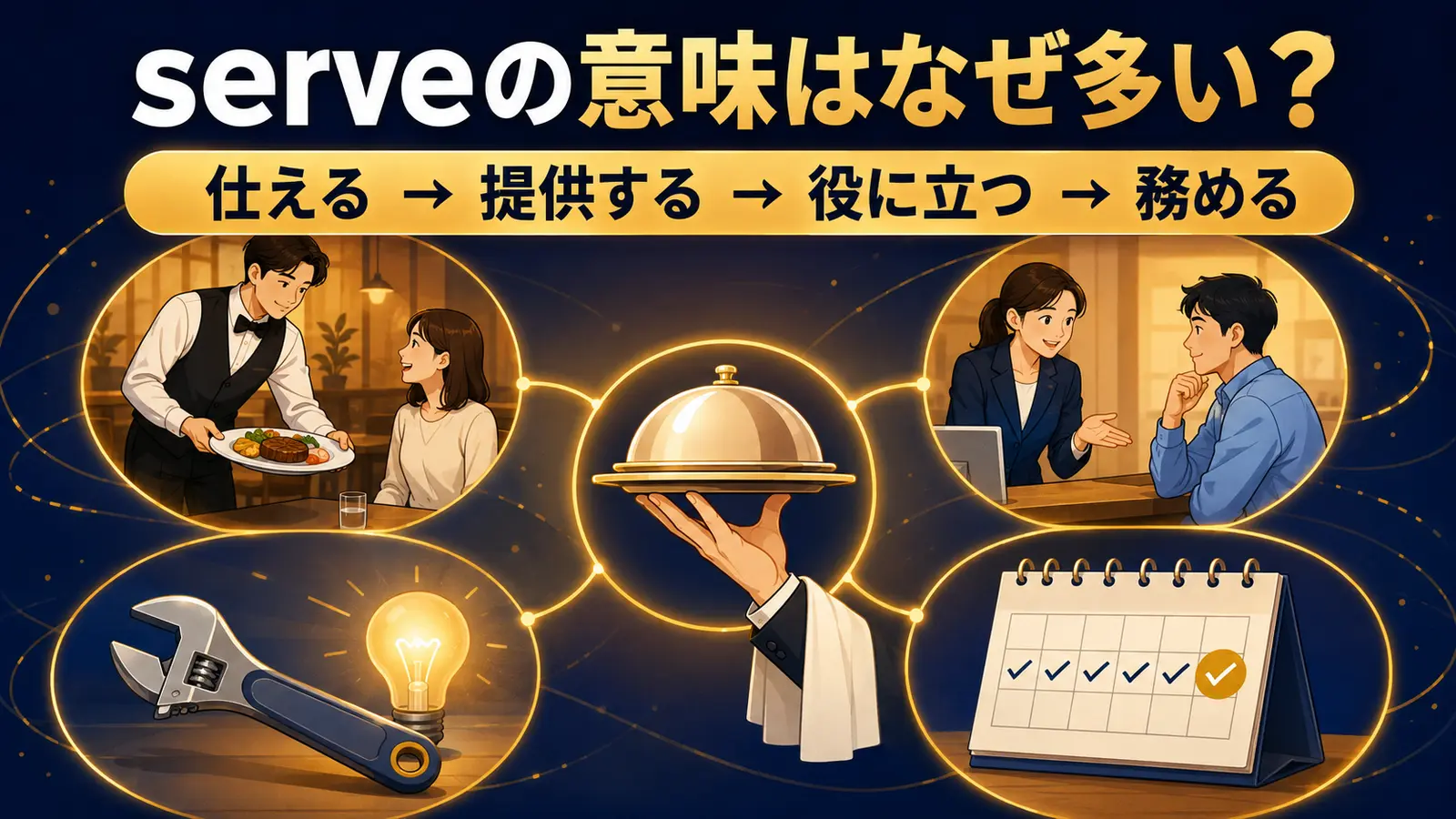 serveの仕える・提供する・役に立つ・務めるという意味のつながり