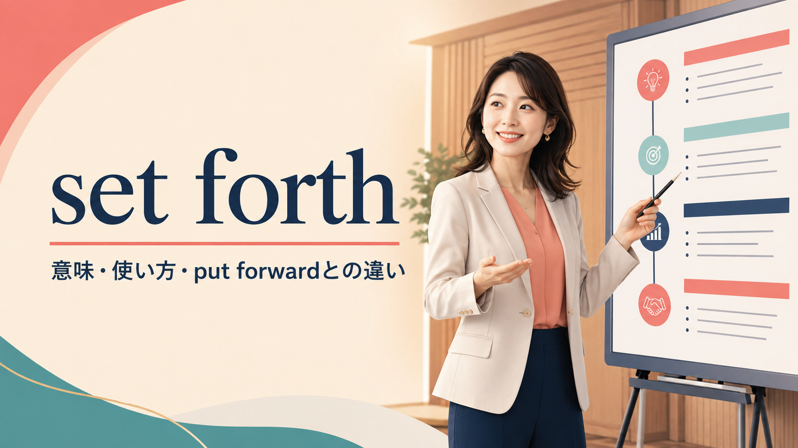 set forthの意味は？使い方とput forward・lay outとの違い