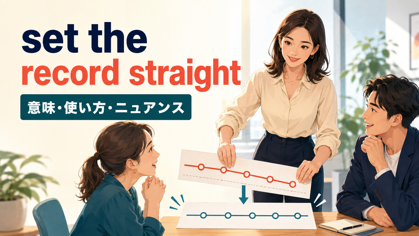 set the record straightの意味は？「誤解を正す」の使い方・語順と例文