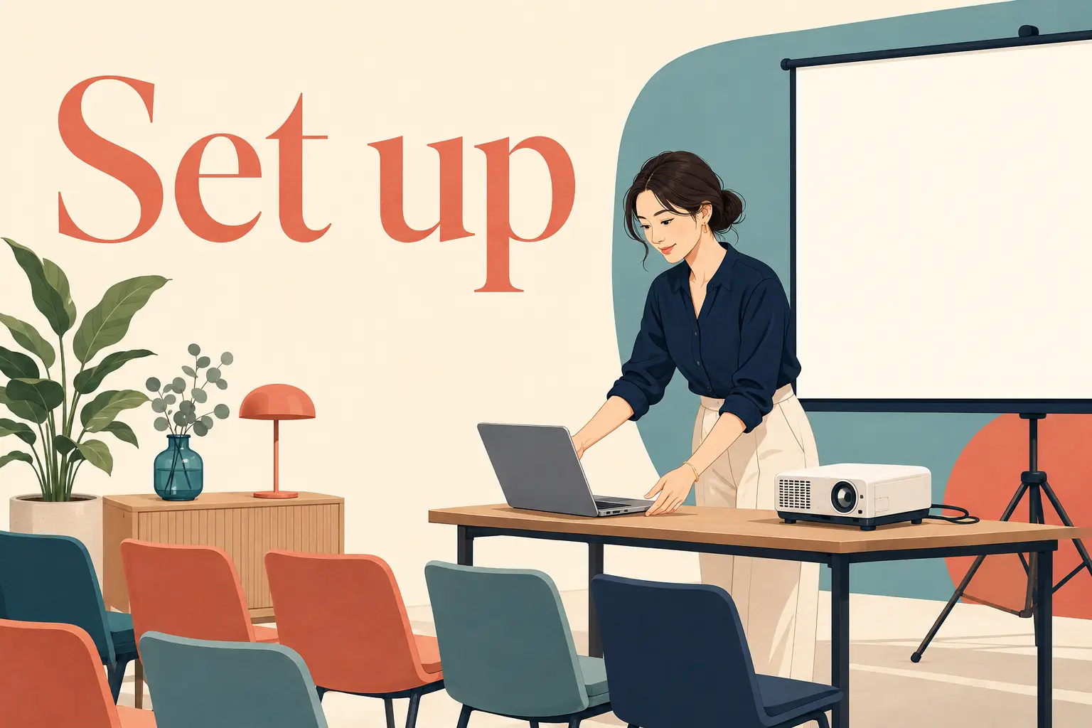 Set upの意味と使い方を表すアイキャッチイラスト