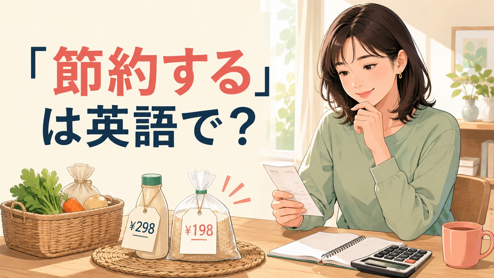 「節約する」は英語で？save money・save on・cut back onの違いと簡単な言い換え
