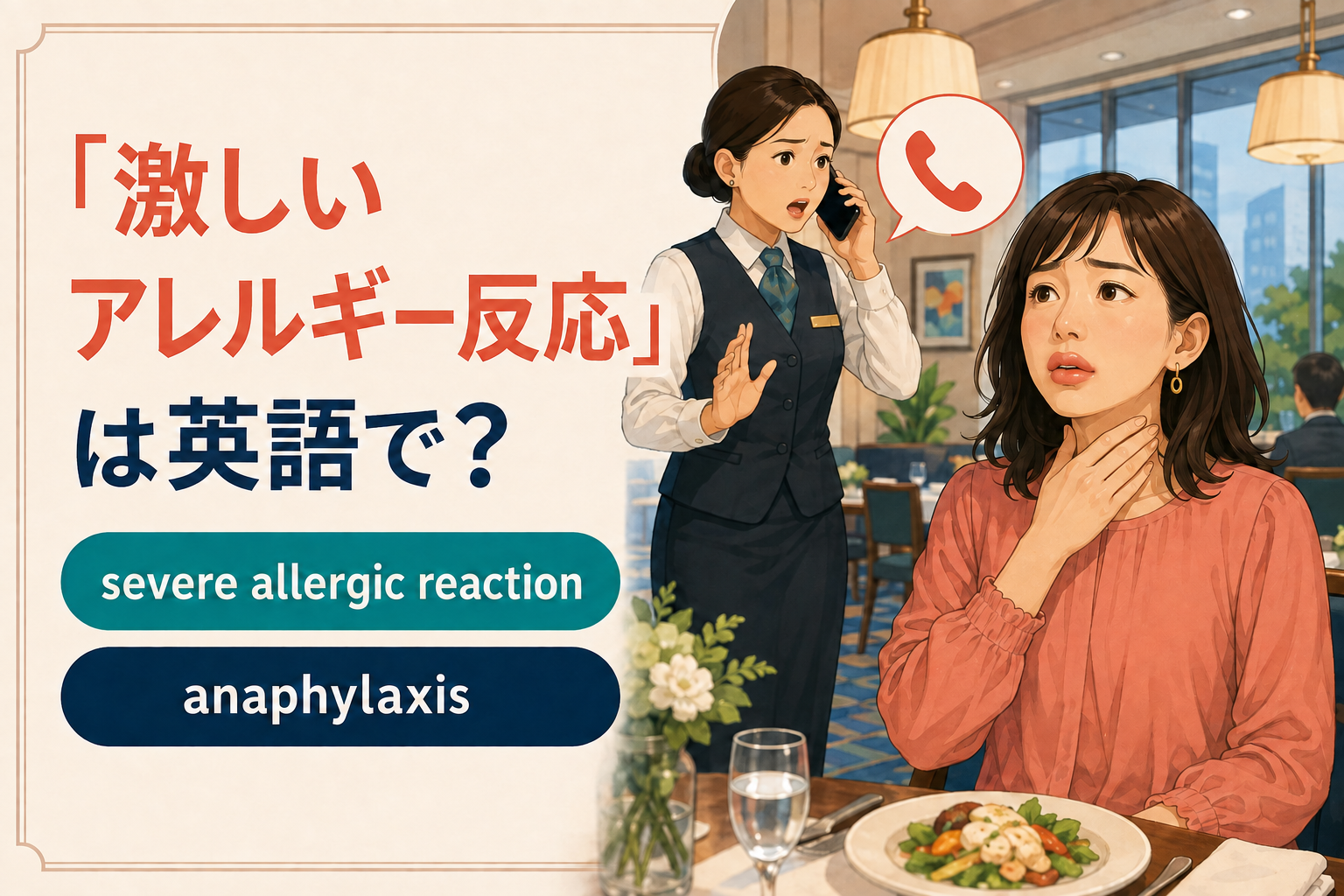 「激しいアレルギー反応」は英語で？severe allergic reaction・anaphylaxisの違い