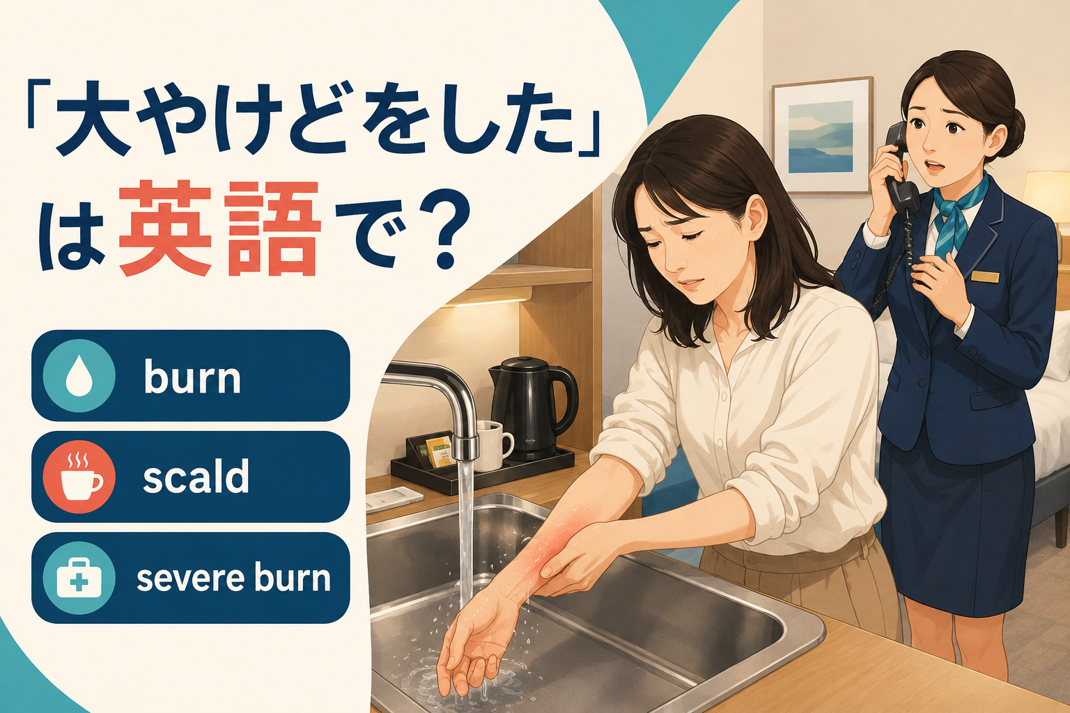 「大やけどをした」は英語で？burn・scald・severe burnの違い