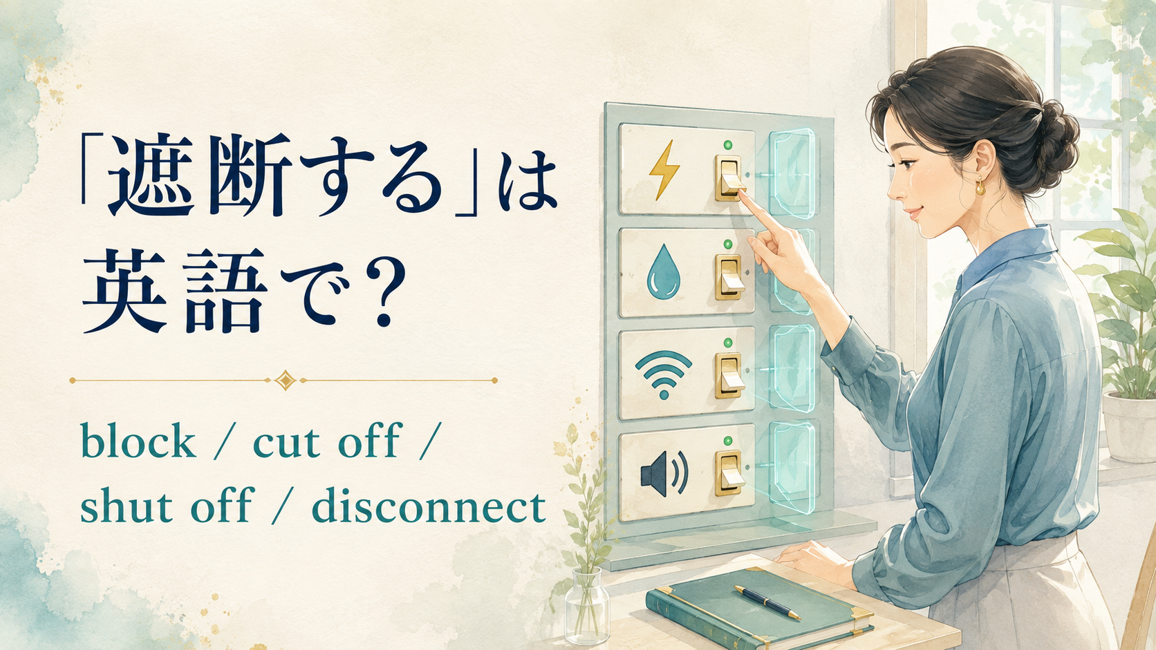 「遮断する」は英語で？block・cut off・shut off・disconnectの違い