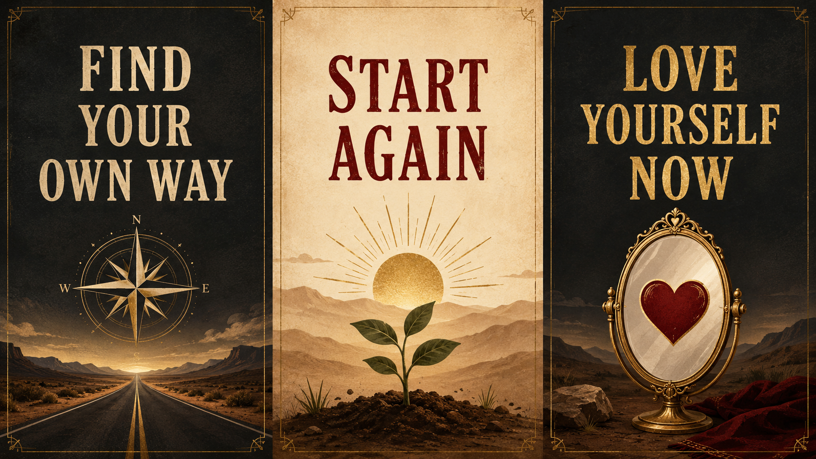 FIND YOUR OWN WAY・START AGAIN・LOVE YOURSELF NOW