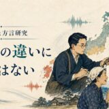 柴田武の方言研究を表すイラスト