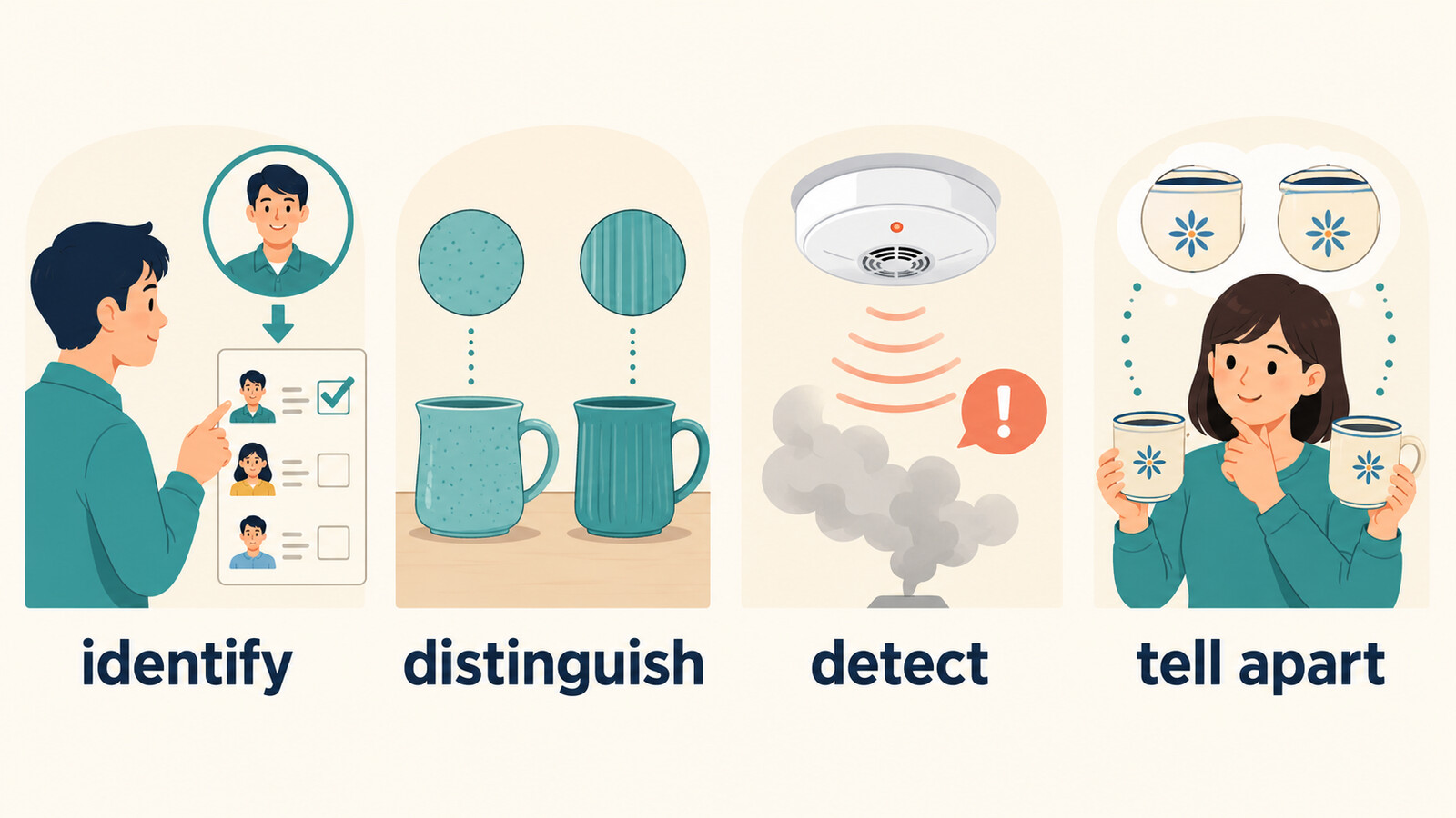 識別するを表すidentify・distinguish・detect・tell apartの違い