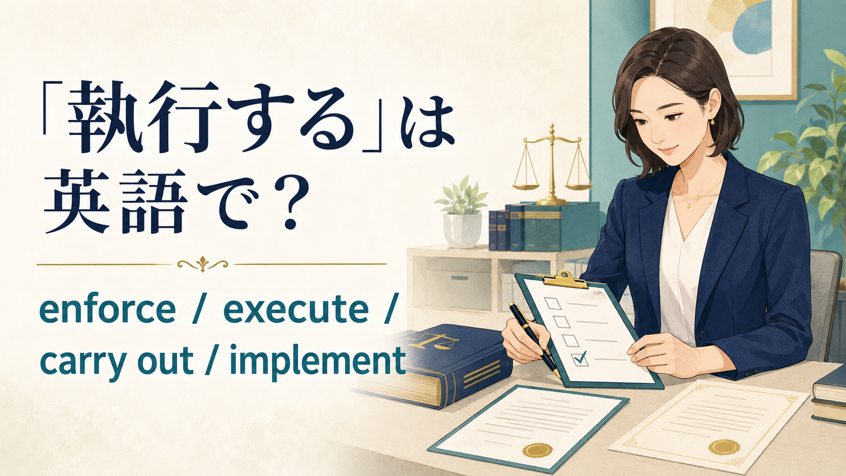 「執行する」は英語で? enforce、execute、carry out、implementの違い