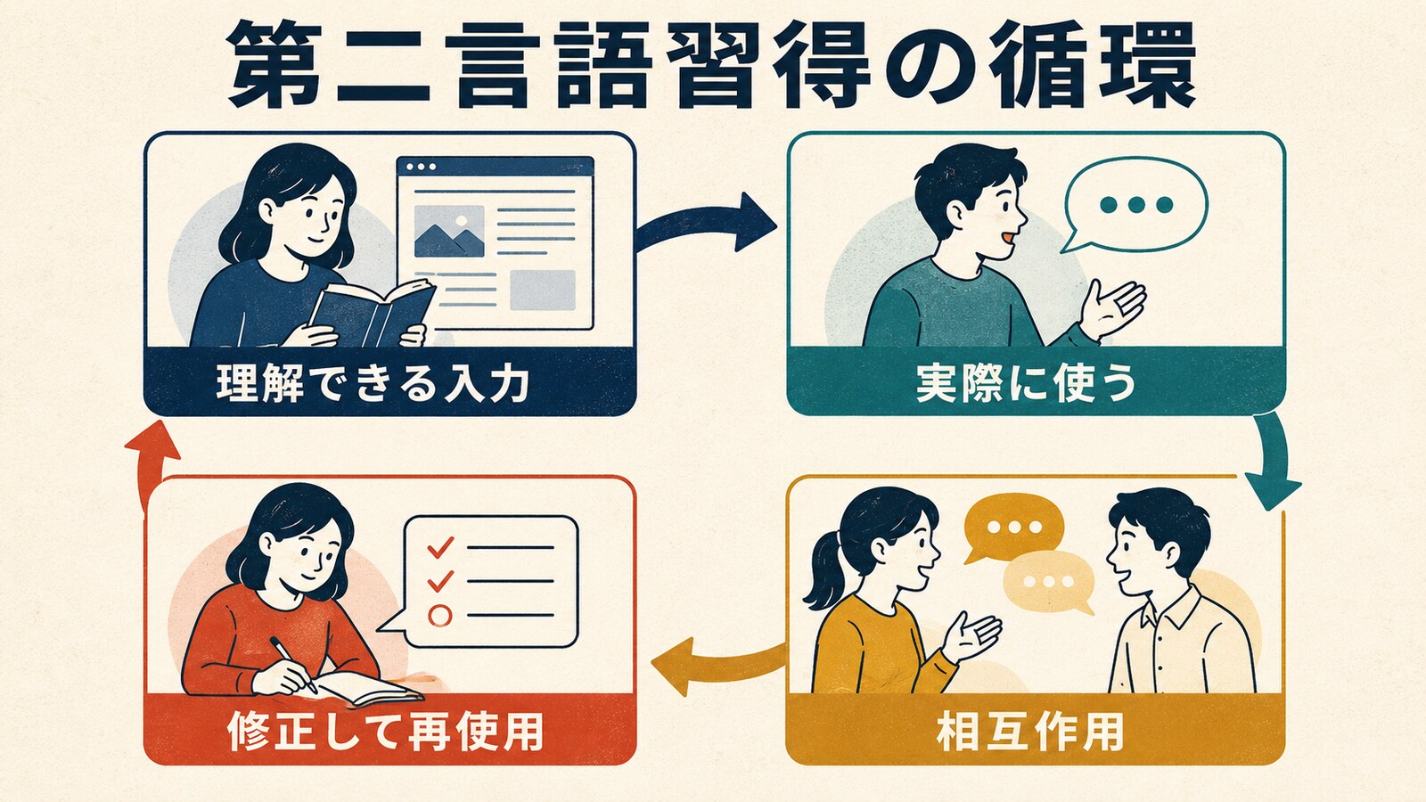 理解可能な入力・使用・相互作用・修正再使用の図解