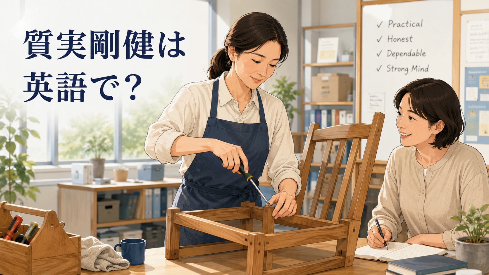 質実剛健を表す実直でたくましい女性