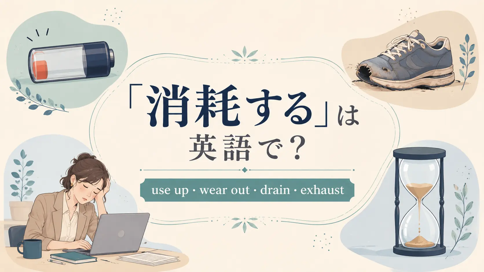 「消耗する」は英語で?use up・wear out・drain・exhaustの違い