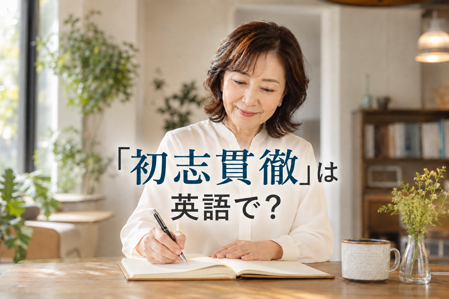 「初志貫徹」は英語で？と考える女性