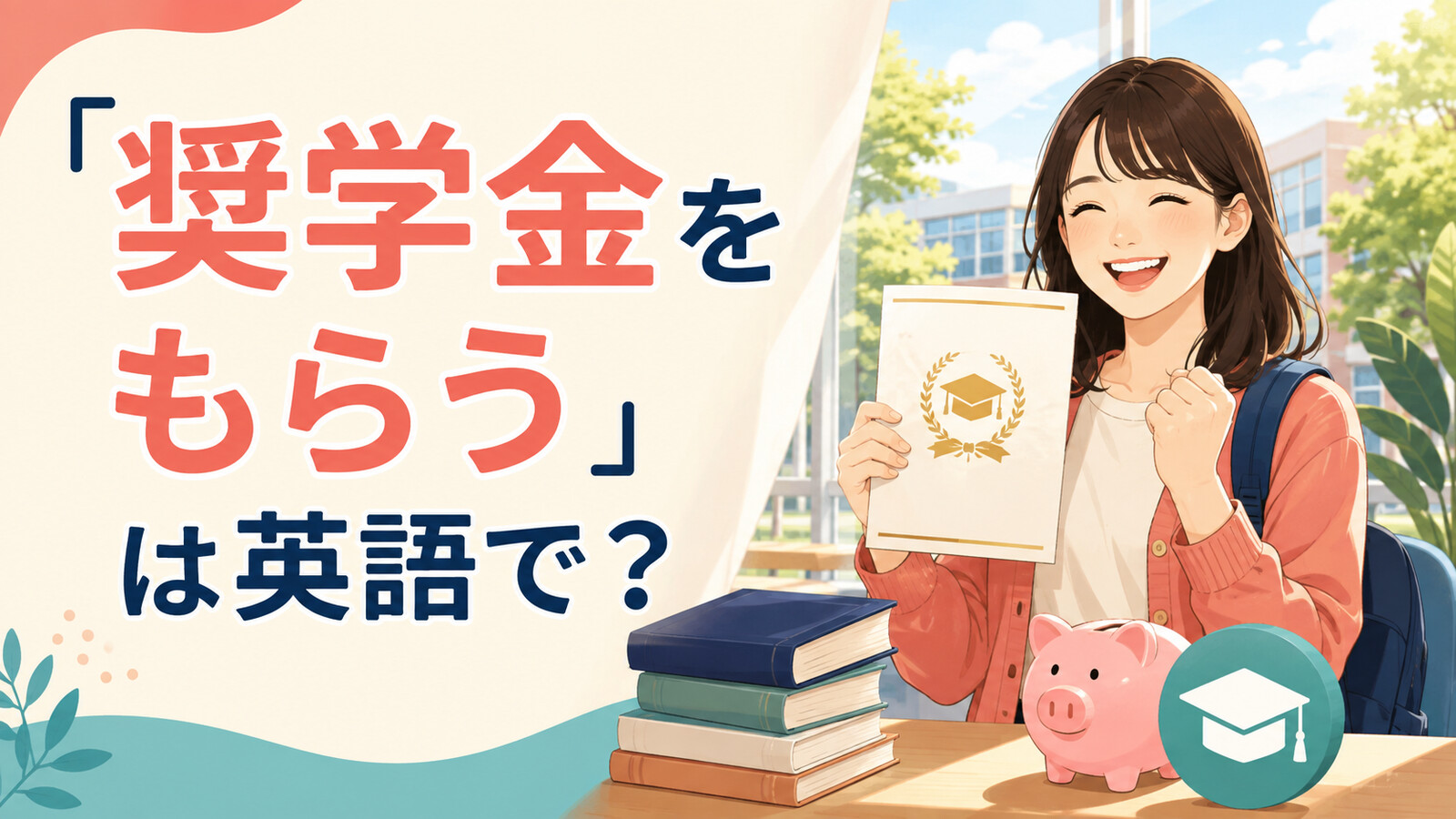 大学の奨学金を受け取って喜ぶ学生