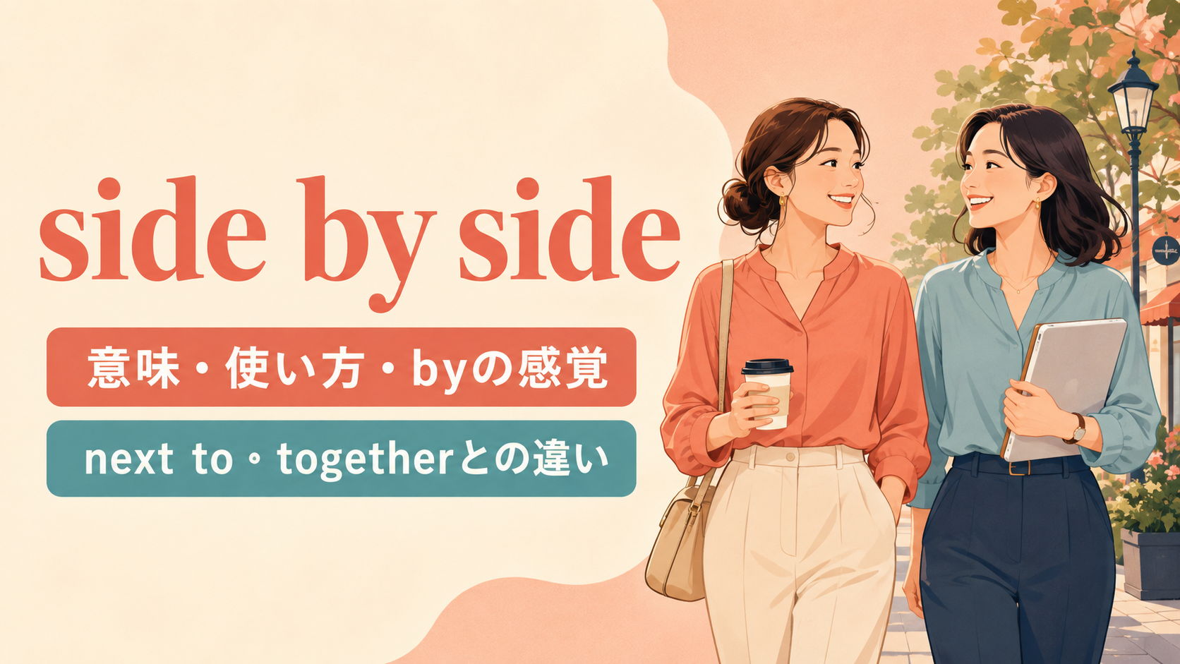 side by sideの意味・使い方・byの感覚とnext to・togetherとの違い