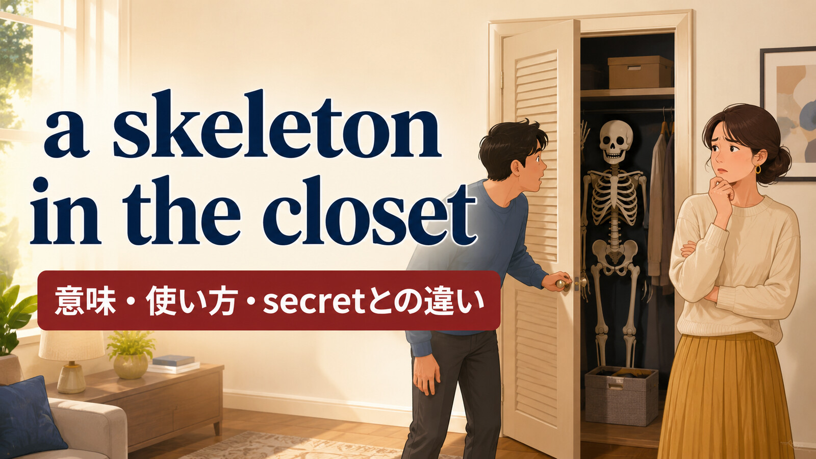 a skeleton in the closetの意味は？複数形・英米差とsecretとの違い