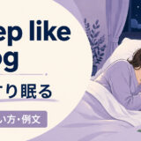 sleep like a logの意味と使い方を説明するアイキャッチ画像