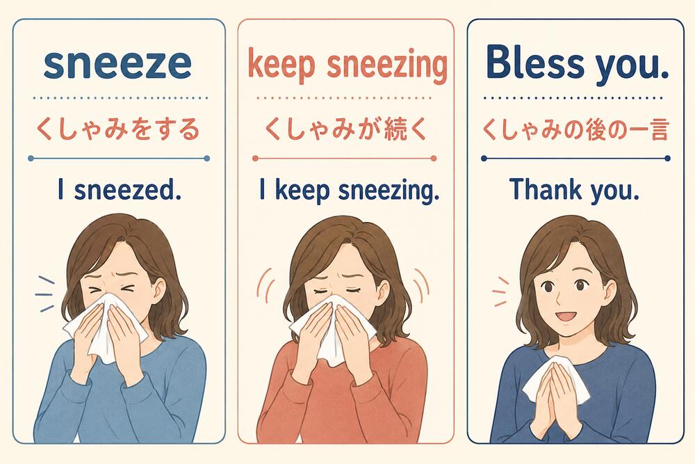 sneeze・keep sneezing・Bless youの意味と例文