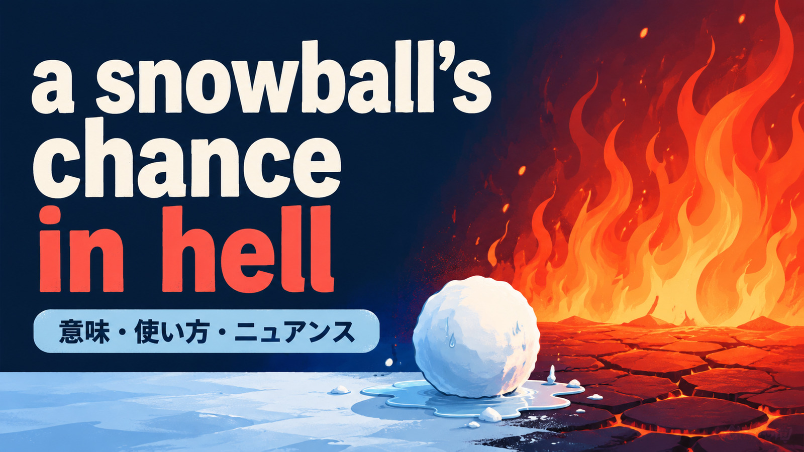 a snowball’s chance in hellの意味は？「見込みがほぼゼロ」の使い方と例文