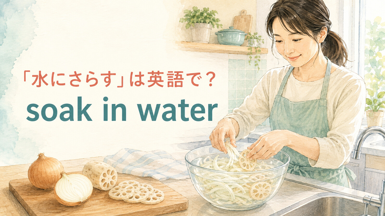 料理で「水にさらす」は英語で？soak in waterとrinseの違い・簡単な言い換え