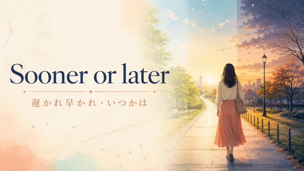 Sooner or laterの意味は？「遅かれ早かれ」の使い方とeventuallyとの違い