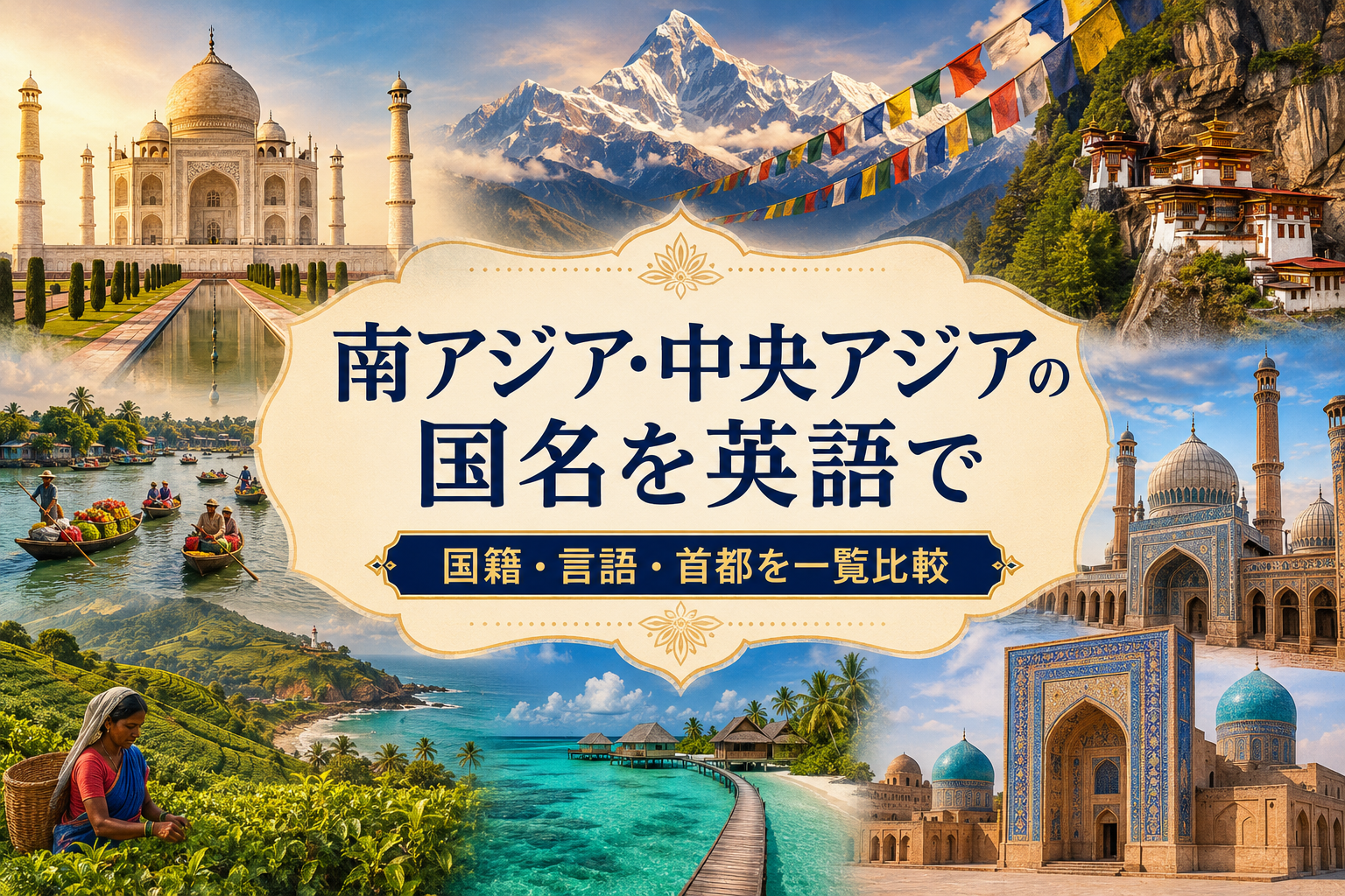 南アジア・中央アジアの国名を英語で｜国籍・言語・首都を一覧比較