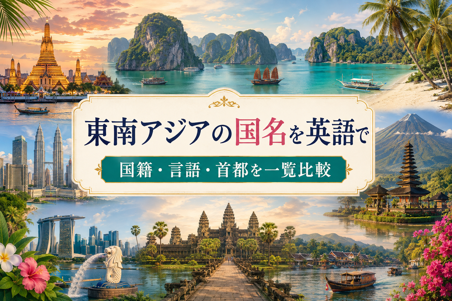 東南アジアの国名を英語で｜国籍・言語・首都を一覧比較