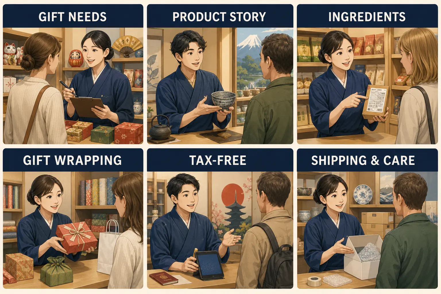 お土産店・ギフトショップの英語接客で使う6つの場面