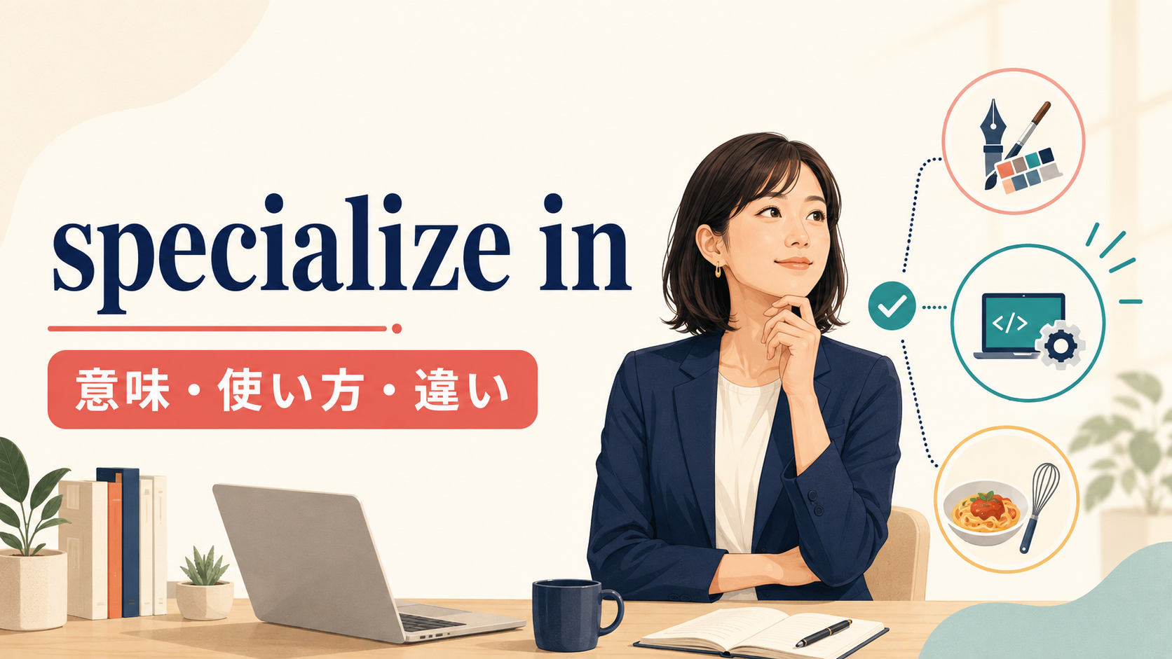 specialize inの意味は？使い方とmajor in・focus on・be good atとの違い