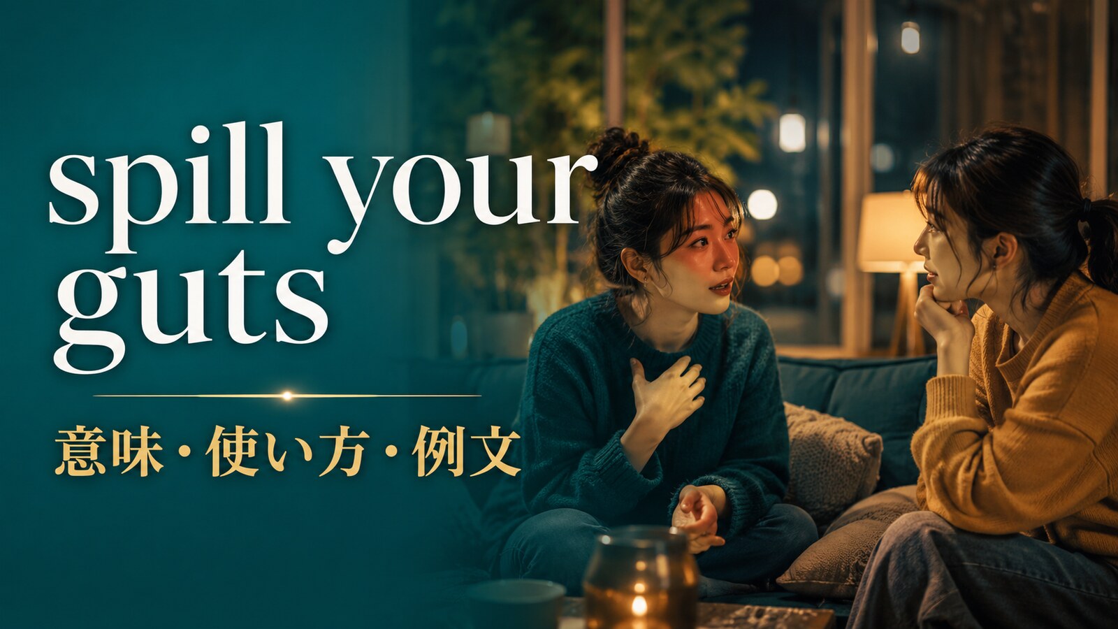 spill your gutsの意味・使い方・例文｜ニュアンスと似た表現との違い