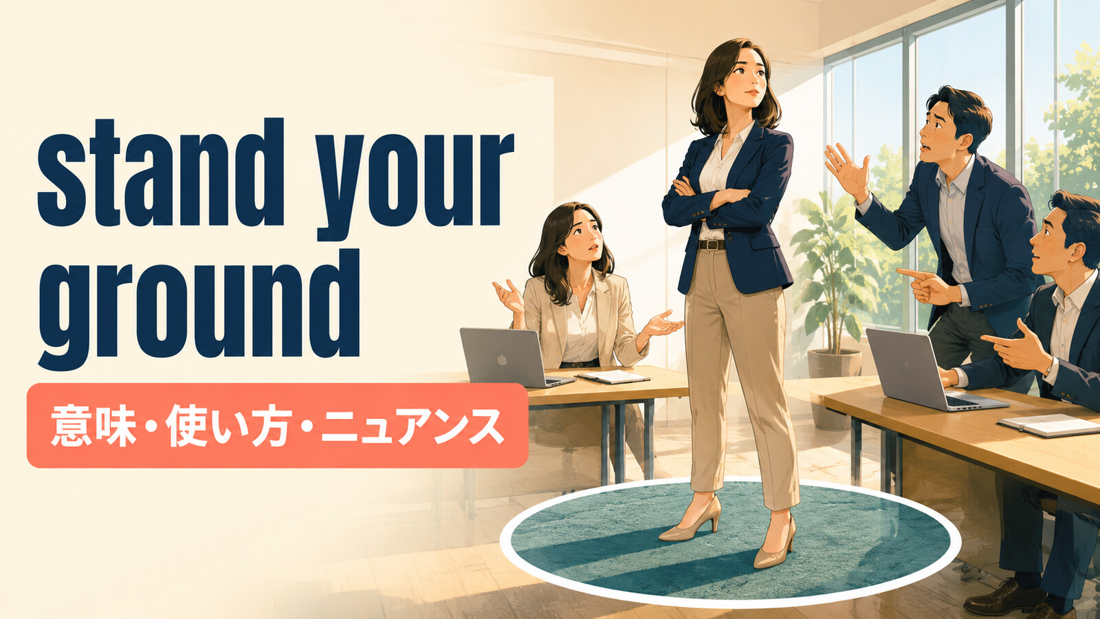 stand your groundの意味・使い方・ニュアンスを解説するアイキャッチ画像