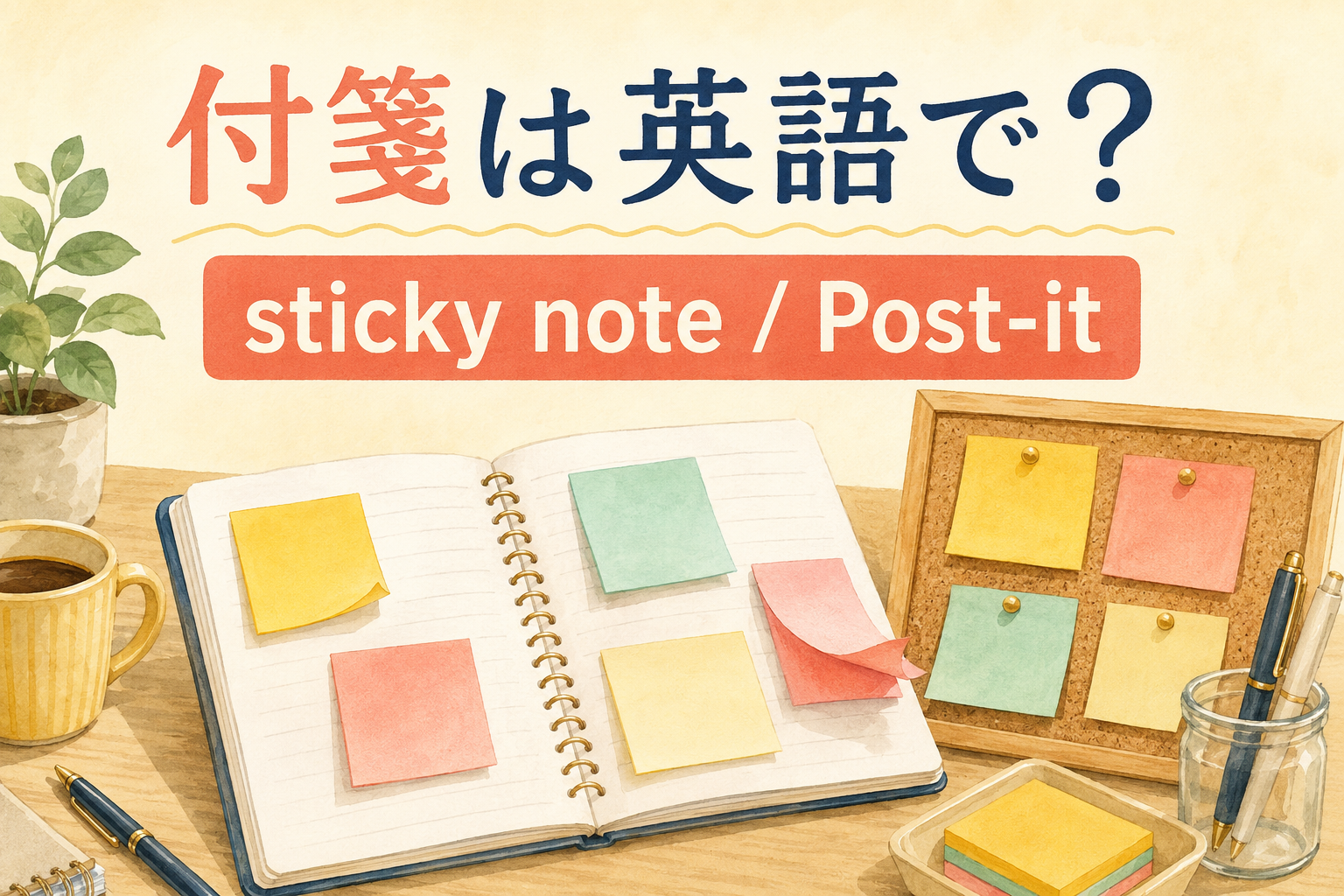 付箋は英語でsticky note・Post-it