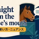 straight from the horse's mouthの意味・使い方・ニュアンスを解説するアイキャッチ画像