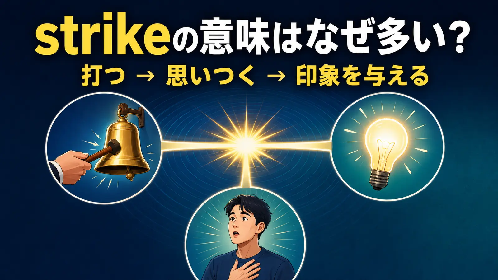 strikeの「打つ・思いつく・印象を与える」の意味のつながり