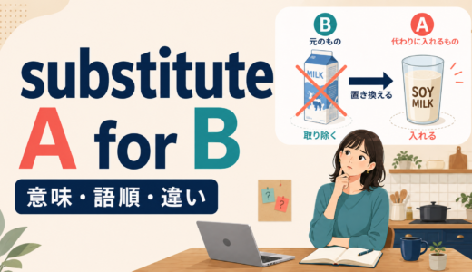 substitute A for Bの意味は？語順とreplace B with Aとの違いを例文で解説