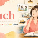 suchの意味とsuch as・such a・soの違いを学ぶ女性