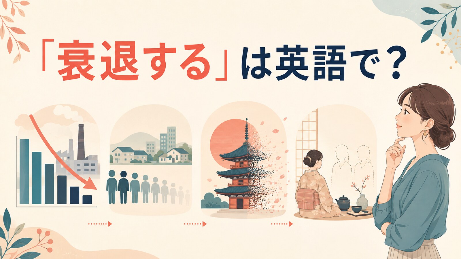 「衰退する」は英語で？decline・shrink・fade・die outの違い