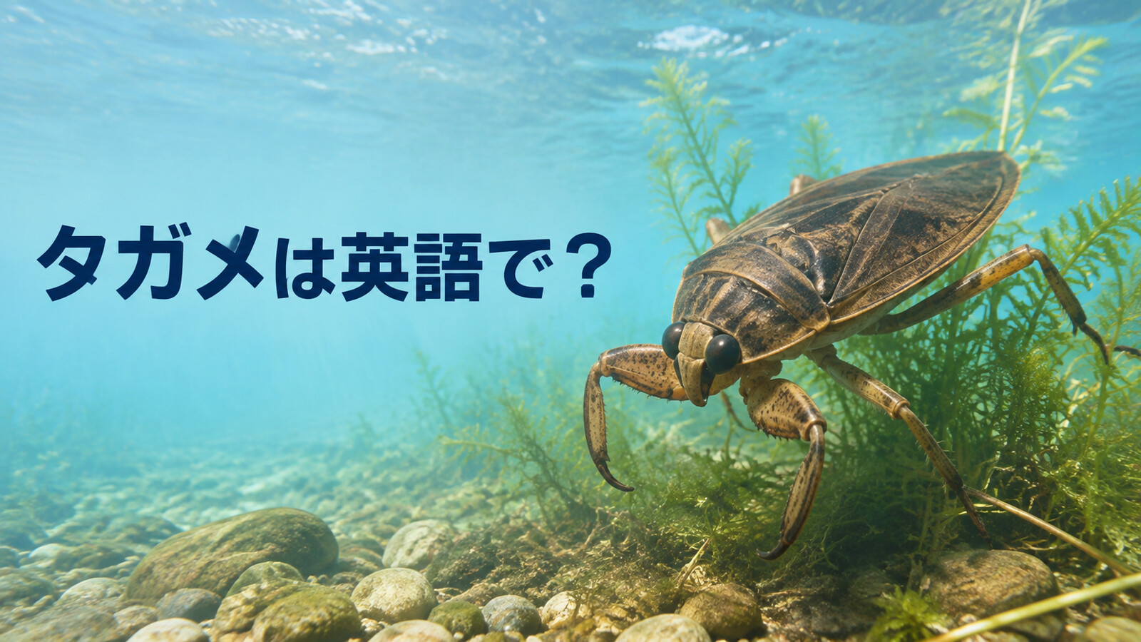 タガメは英語で？giant water bugの発音・名前の意味とゲンゴロウとの違い
