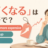 「高くなる」の英語表現 get more expensive・go up・rise
