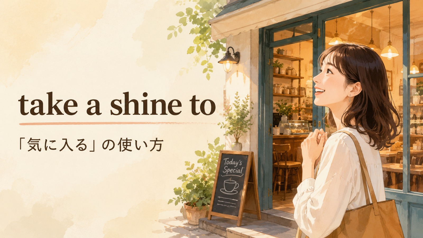 take a shine toの意味・使い方・例文を解説するアイキャッチ画像