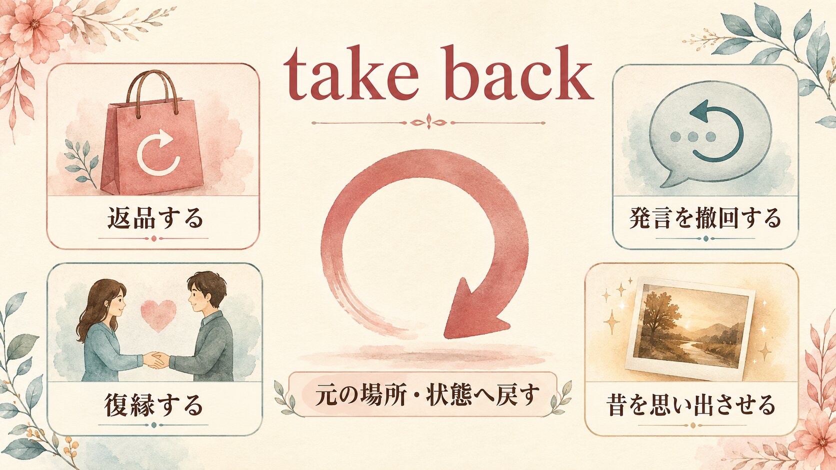 take backの4つの意味を整理した図解