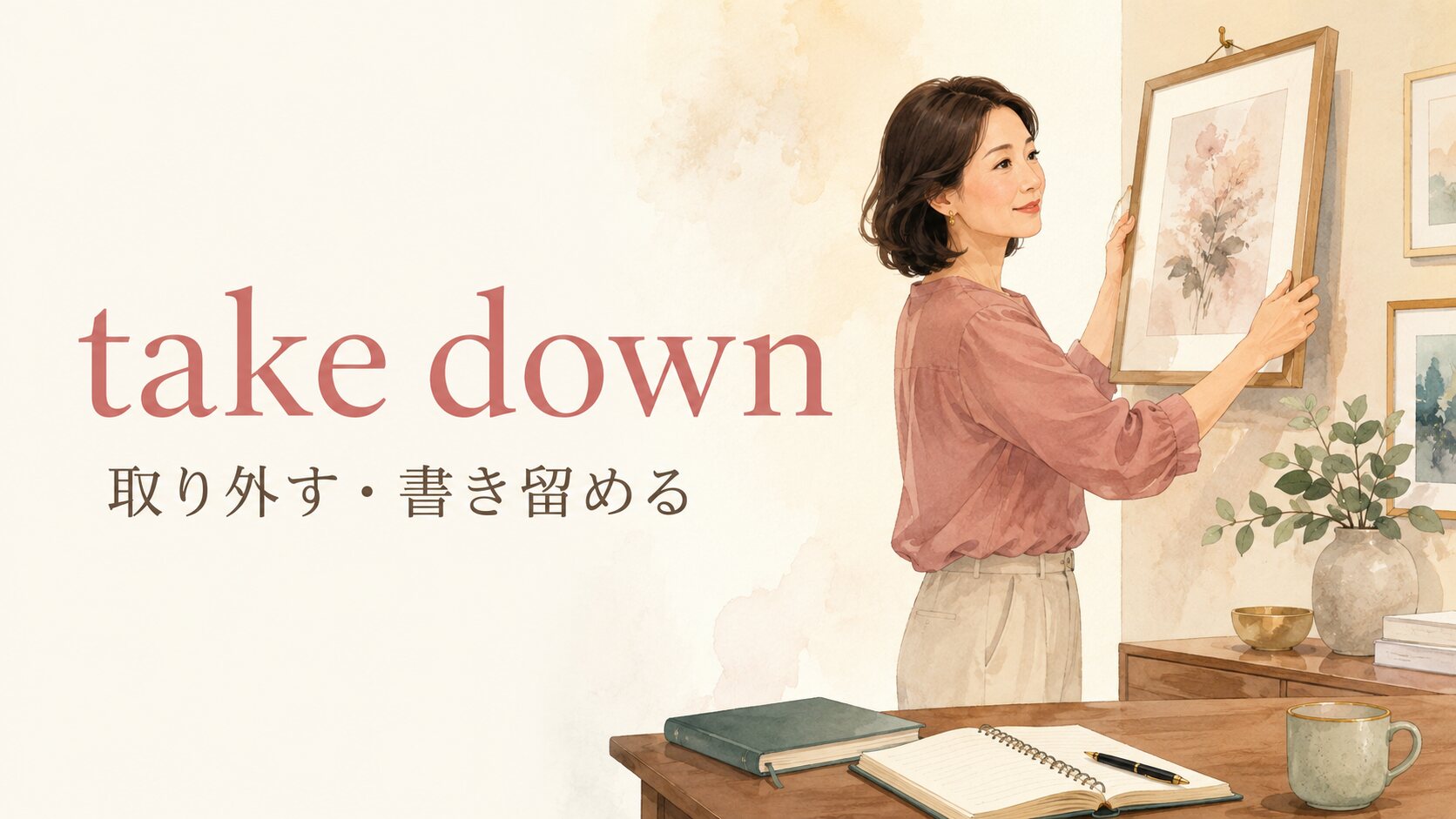 take downの意味は？remove・write down・bring downとの違いと使い方
