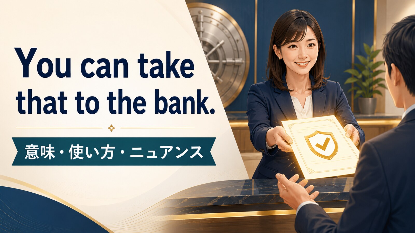 You can take that to the bank.の意味・使い方・ニュアンスを表すアイキャッチ