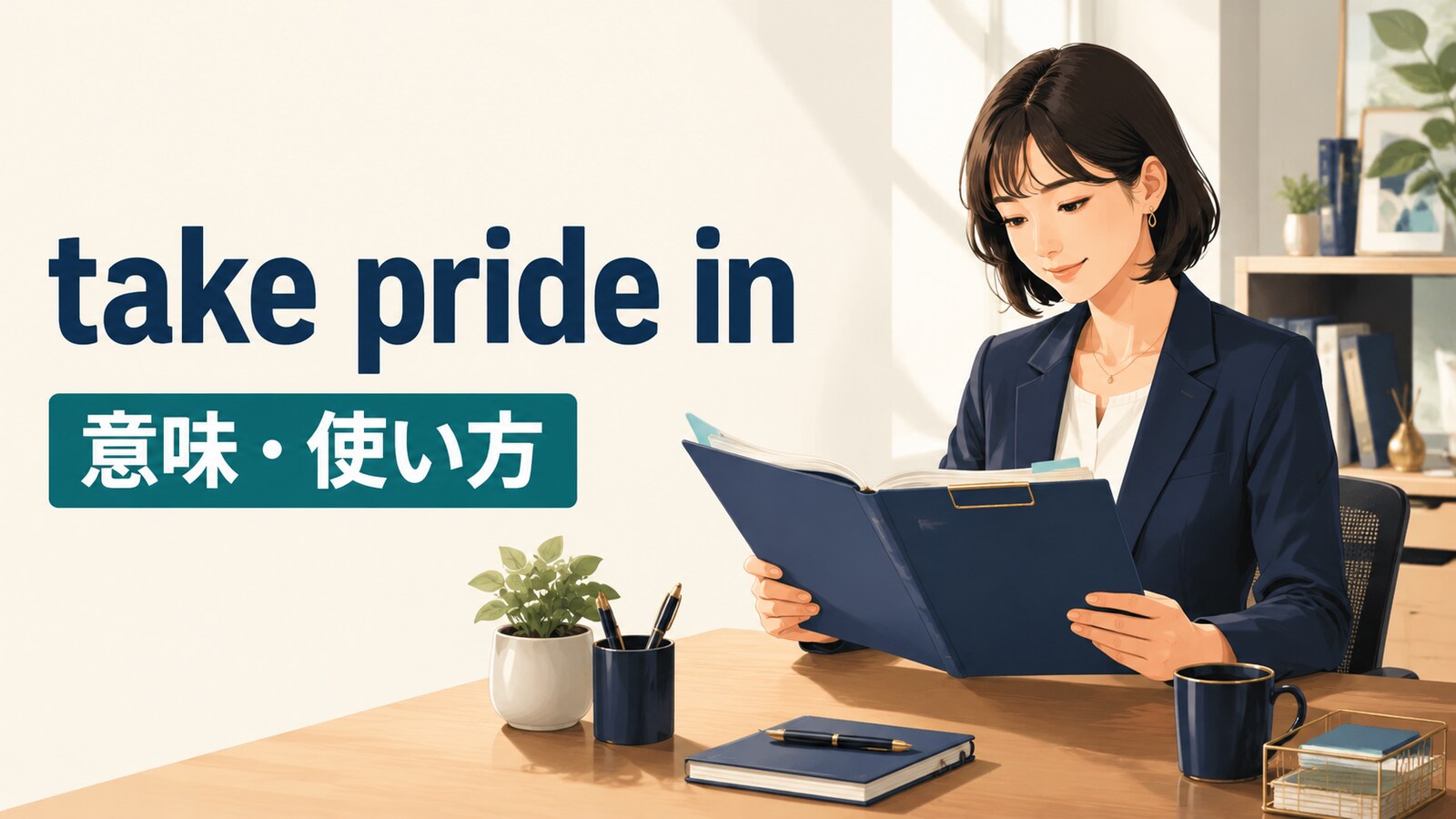 take pride inの意味と使い方を解説するアイキャッチ画像