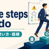 take steps to doの意味・使い方・語順を示すアイキャッチ画像