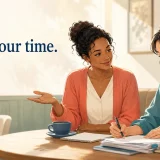 Take your timeで急がなくて大丈夫と伝える英会話イラスト