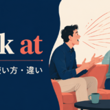 talk atの意味・使い方とtalk to・talk withとの違いを解説するアイキャッチ画像