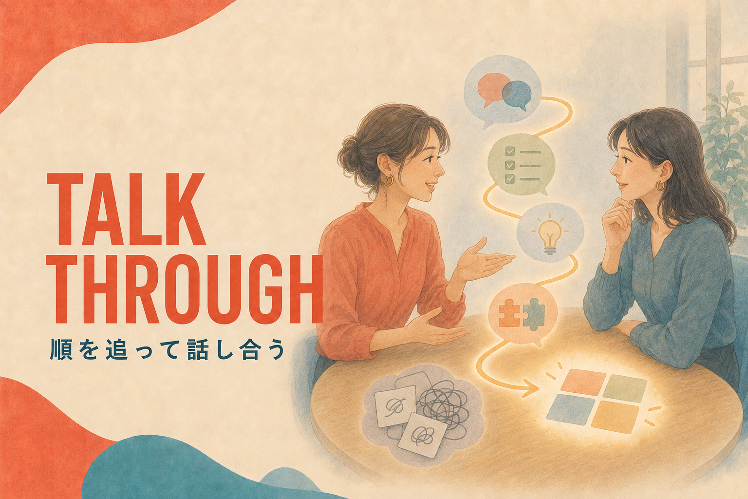 TALK THROUGH 順を追って話し合う