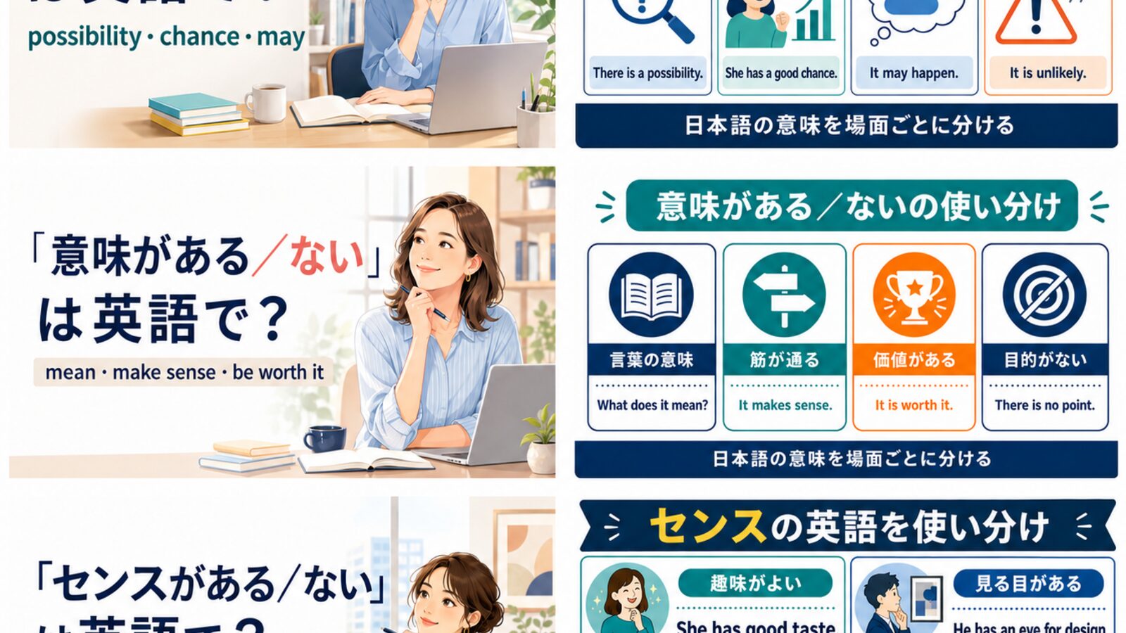 good taste・have an eye for・be good at・poor tasteの使い分け